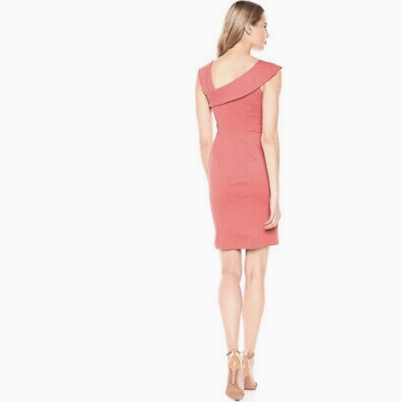 Lark & Ro Women's Asymmetrical Flounce Neckline Sheath Dress - Picture 3 of 9